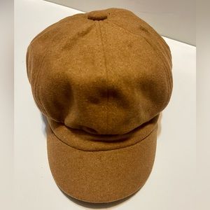 Women’s Camel Color Newsboy Hat.